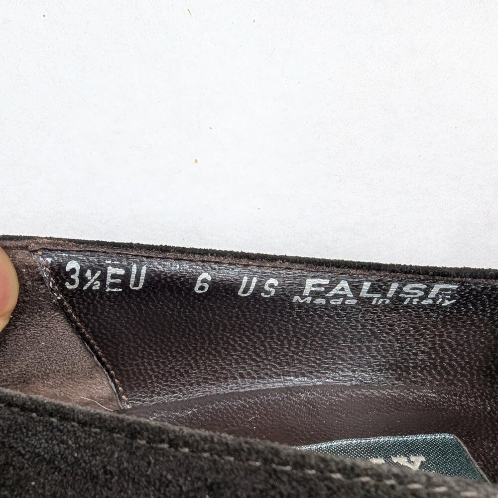 Bally Unborn Carf & Suede Loafer Shoes Sz US About 6 Made in Italy Brown Purple - Picture 11 of 11